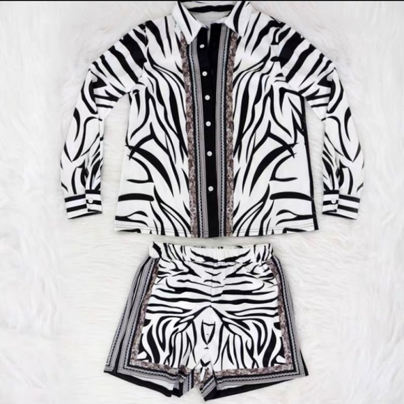 Zebra Print Shirt and Short set - Picture 4 of 4